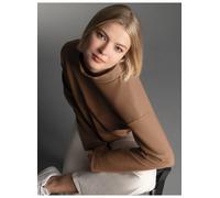 Sweatshirt TRIGEMA "TRIGEMA Sweatshirt mit Stehkragen", Damen, Gr. 3XL, haselnuss, 55% Polyester, 45% Baumwolle, Basic, Sweatshirts Sweatshirt (53382116-XXXL) haselnuss