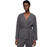 Sweatshirt TRIUMPH "Cozy Comfort Robe Top Quilted", Damen, Gr. 40, grau (dunkelgrau melange), Sweatware, Obermaterial: 97% Polyester, 3% Elasthan, bequem hüftbedeckend, tiefer V-Ausschnitt, Sweatshirt