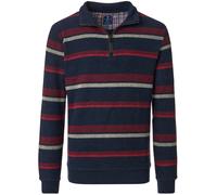 Sweatshirt - Troyerkragen mit Reissverschluss - Streifen - rot Redmond