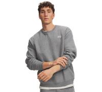 Sweatshirt UNDER ARMOUR "UA RIVAL FLC CREW", Herren, Gr. 3XL, grau (castlerock light heather, weiß), Obermaterial: 80% Baumwolle, 20% Polyester, Sweatshirts Sweatshirt, aus Baumwolle und Polyester, er