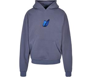 Sweatshirt "Upscale by Mister Tee Unisex Le Papillon Heavy Oversize Hoody", Herren, Gr. M, blau (vintageblau), 100% Baumwolle, UPSCALE BY MISTER TEE, bedruckt, Rundhals, Sweatshirts Sweatshirt (296432