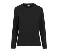 Sweatshirt URBAN CLASSICS "Urban Classics Damen Ladies Athletic Interlock Crewneck", Damen, Gr. S, schwarz, 64% Baumwolle, 36% Polyester, unifarben, Rundhals, Sweatshirts Sweatshirt (51373006-S) schwa