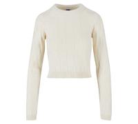 Sweatshirt URBAN CLASSICS "Urban Classics Damen Ladies Check Knit Sweater", Damen, Gr. XS, sand, 60% Baumwolle, 40% Polyacryl, unifarben, Rundhals, Sweatshirts Sweatshirt (84098640-XS) sand