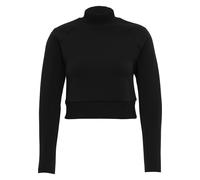 Sweatshirt URBAN CLASSICS "Urban Classics Damen Ladies Interlock Short Turtleneck Crew", Damen, Gr. M, schwarz, 60% Polyester, 36% Baumwolle, 4% Elasthan, unifarben, Rundhals, Sweatshirts Sweatshirt (