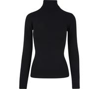 Sweatshirt URBAN CLASSICS "Urban Classics Damen Ladies Knitted Turtleneck Sweater", Damen, Gr. XXL, schwarz, 70% Viskose, 30% Polyamid, unifarben, Rundhals, Sweatshirts Sweatshirt (31235713-XXL) schwa