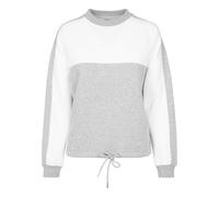 Sweatshirt URBAN CLASSICS "Urban Classics Damen Ladies Oversize 2-Tone Stripe Crew", Damen, Gr. S, grau, weiß, 63% Baumwolle, 37% Polyester, Rundhals, Sweatshirts Sweatshirt (81720440-S)