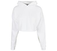 Rundhalspullover URBAN CLASSICS "Urban Classics Damen Ladies Oversized Cropped Hoody", Damen, Gr. 3XL, weiß, 65% Baumwolle, 35% Polyester, unifarben, oversize, ohne Ausschnitt, Pullover Rundhalspullov