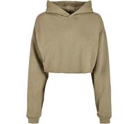 Sweatshirt URBAN CLASSICS "Urban Classics Damen Ladies Oversized Cropped Hoody", Damen, Gr. 5XL, khaki, 65% Baumwolle, 35% Polyester, unifarben, Sweatshirts Sweatshirt (43462551-5XL) khaki