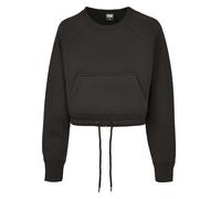 Sweatshirt URBAN CLASSICS "Urban Classics Damen Ladies Oversized Short Raglan Crew", Damen, Gr. L, schwarz, 68% Polyester, 27% Viskose, 5% Elasthan, unifarben, Rundhals, Sweatshirts Sweatshirt (187838