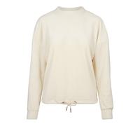 Sweatshirt URBAN CLASSICS "Urban Classics Damen Ladies Oversized Velvet Crew", Damen, Gr. XS, sand, 93% Polyester, 7% Elasthan, unifarben, Rundhals, Sweatshirts Sweatshirt (99415867-XS) sand