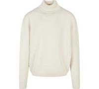 Sweatshirt URBAN CLASSICS "Urban Classics Herren Oversized Roll Neck Sweater", Herren, Gr. M, weiß (sandweiß), 85% Polyacryl, 13% Polyester, 2% Elasthan, unifarben, oversize, Rundhals, Sweatshirts Swe