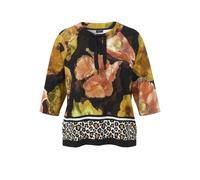 Sweatshirt VIA APPIA DUE "VIA APPIA DUE Sweatshirt", Damen, Gr. 46, schwarz (schwarz multicolor), Obermaterial: 48% Viskose CV. 47% Polyester PES. 5% Elasthan EL., regular fit, Rundhals, Sweatshirts S