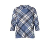 Sweatshirt VIA APPIA DUE "VIA APPIA DUE Sweatshirt", Damen, Gr. 48, blau (bleu multicolor), Obermaterial: 61% Viskose CV. 23% Polyamid PA. 16% Elasthan EL., regular fit, Sweatshirts Sweatshirt, Große 