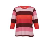 Sweatshirt VIA APPIA DUE "VIA APPIA DUE Sweatshirt", Damen, Gr. 48, rosa (rosa multicolor), Obermaterial: 53% Viskose CV. 41% Polyester PES. 6% Elasthan EL., gestreift, regular fit, Rundhals, Sweatshi