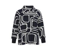 Sweatshirt VIA APPIA DUE "VIA APPIA DUE Sweatshirt", Damen, Gr. 54, blau (dunkelblau, creme), Obermaterial: 48% Viskose CV. 47% Polyester PES. 5% Elasthan EL., regular fit, Sweatshirts Sweatshirt, Gro