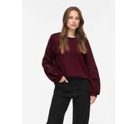 Sweatshirt VILA "VISANDY L/S DETAIL SWEAT TOP - NOOS", Damen, Gr. M, port royale, Sweatware, Obermaterial: 50% Viskose, 44% Polyester, 6% Elasthan, unifarben, regular fit normal, Rundhals, Sweatshirts
