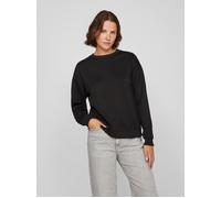 Sweatshirt VILA "VISANDY L/S SWEAT TOP - NOOS", Damen, Gr. L, schwarz, Sweatware, Obermaterial: 50% Viskose, 44% Polyester, 6% Elasthan, unifarben, regular fit normal, Rundhals, Sweatshirts Sweatshirt