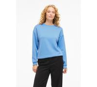 Sweatshirt VILA "VISANDY L/S SWEAT TOP - NOOS", Damen, Gr. S, blau (all aboard), Sweatware, Obermaterial: 50% Viskose, 44% Polyester, 6% Elasthan, unifarben, regular fit normal, Rundhals, Sweatshirts