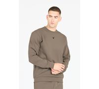 Sweatshirt VIRTUS "Taro", Herren, Gr. S, grau (braun), 78% Polyester, 17% Viskose, 5% Elasthan, unifarben, normal, Rundhals, Sweatshirts Sweatshirt, im angesagten Crewneck-Design (46935045-S) braun