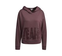 Milano Italy Hoodie aus Viskose-Mix mit Känguru-Tasche und Pailletten in Bordeaux, Größe XS