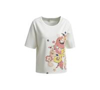 Milano Italy - Sweatshirt w roundneck, 1/2 sleeves, sideslits offwhite - Gr. - S