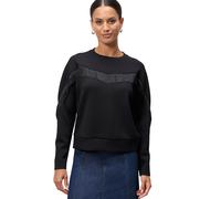 Sweatshirt ZERO "Damen mit Fransen", Damen, Gr. 44, schwarz (schwarz beauty), Sweatware, Obermaterial: 63% Polyacryl, 37% Polyamid, figurbetont hüftlang, Rundhals, eng, Sweatshirts Sweatshirt, Fransen