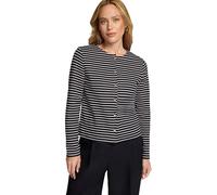 Sweatshirt ZERO "Damen mit Knopfleiste", Damen, Gr. 38, dunkelblaucream, Jersey, Obermaterial: 100% Baumwolle, bedruckt, figurbetont hüftlang, Rundhals, eng, Sweatshirts Sweatshirt, Knopfleiste (76785