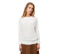 Sweatshirt ZERO "Damen mit Wellenmuster", Damen, Gr. 42, weiß (eggnog), Sweatware, Obermaterial: 10% Elasthan, 90% Polyamid. Besatz: 63% Polyacryl, 37% Polyamid. Futter: 63% Polyacryl, 37% Polyamid. F