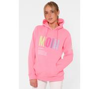Sweatshirt ZWILLINGSHERZ Gr. L/XL, pink, Damen, Sweatware, Obermaterial: 50% Baumwolle, 50% Polyester, unifarben, Sweatshirts, mit aufgesticktem „Moin“-Schriftzug in Neonfarben (36442162-L) pink