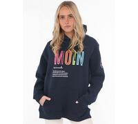 Sweatshirt ZWILLINGSHERZ, Damen, Gr. S/M, blau (navy), Sweatware, Obermaterial: 50% Baumwolle, 50% Polyester, unifarben, normal hüftbedeckend, V-Ausschnitt, mit Daumenlöchern, Sweatshirts Sweatshirt,