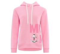 Sweatshirt ZWILLINGSHERZ ""Moin"", Damen, Gr. L/XL (L/XL), rosa, angeraute Sweatware, Obermaterial: 50% Baumwolle, 50% Polyester, comfort fit hüftlang, V-Ausschnitt, Sweatshirts Sweatshirt, mit Paille