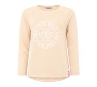 Sweatshirt ZWILLINGSHERZ ""Zwillingsherz"", Damen, Gr. SM (S/M), beige, Sweatware, Obermaterial: 50% Baumwolle, 50% Polyester, unifarben mit Farbeinsatz, comfort fit hüftlang, Rundhals, Sweatshirts Sw