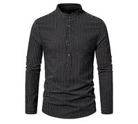 Sweatshirts Für Herren Pullover Fitness Shirt Funktions Tshirt Retro Gestreiftes Druck Hemden Button Down Stehkragen Basic Langarmhemd Katzen