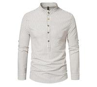 Sweatshirts Für Herren Trainingsshirt Sport Shirts T Shirt XL Retro Gestreiftes Druck Hemden Button Down Stehkragen Basic Langarmhemd Langarmshirt Schwarz