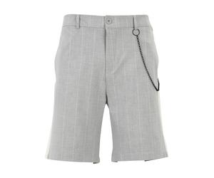 Sweatshorts 2Y PREMIUM "2Y Premium 2Y Wide Pinstripe Shorts", Herren, Gr. XS, US-Größen, grau, 70% Baumwolle, 27% Polyester, 3% Elasthan, gestreift, normal, Hosen Sweatshorts (69835412-XS) grau