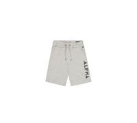 Sweatshorts ALPHA INDUSTRIES "Alpha Jersey Short", Herren, Gr. L, Normalgrößen, grau (grau heather), Obermaterial: 100% Baumwolle, Hosen Sweatshorts (31102953-L) grau heather