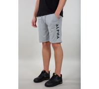 Sweatshorts ALPHA INDUSTRIES "Alpha Jersey Short", Herren, Gr. M, Normalgrößen, grau (grau heather), Obermaterial: 100% Baumwolle, Hosen Sweatshorts (31102953-M) grau heather