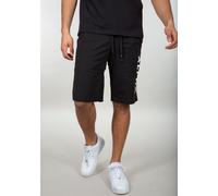 Sweatshorts ALPHA INDUSTRIES "Jersey Short", Herren, Gr. 3XL, N-Gr, schwarz, angeraute Sweatware, Obermaterial: 100% Baumwolle, bedruckt, schmal, Hosen Sweatshorts (71497629-XXXL) schwarz