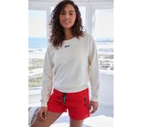 Sweatshorts BENCH. LOUNGEWEAR, Damen, Gr. 40/42, N-Gr, rot, Sweatware, Obermaterial: 60% Baumwolle, 40% Polyester, unifarben, bequem kurz, Hosen Sweatshorts, mit seitlichen Schlitz und Reißverschlusst