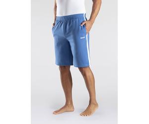Sweatshorts BENCH. LOUNGEWEAR "kurze Relaxshort, Jogginghose", Herren, Gr. S (44/46), N-Gr, blau, angeraute Sweatware, Obermaterial: 60% Baumwolle, 40% Polyester, unifarben mit Farbeinsatz, Basic, läs