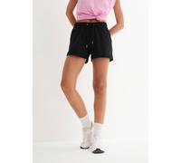 Sweatshorts BONPRIX, Damen, Gr. 36/38 (S), N-Gr, schwarz, Sweatware, Obermaterial: 60% Baumwolle, 40% Polyester, regular fit, Hosen Sweatshorts, aus Baumwolle und Polyester, regular fit, mit Eingrifft