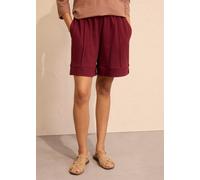 Sweatshorts BONPRIX, Damen, Gr. 44/46 (L), N-Gr, rot (ahornrot), Obermaterial: 60% Baumwolle, 40% Polyester, loose fit, Hosen Sweatshorts, aus Baumwolle und Polyester, hochgeschnittener, elastischer B