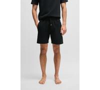 Sweatshorts BOSS "David", Herren, Gr. M (50), N-Gr, schwarz, Jersey, Obermaterial: 100% Baumwolle, bestickt, unifarben, regular fit, Hosen Sweatshorts, mit verstellbarem Tunnelzug (71994011-M) schwarz