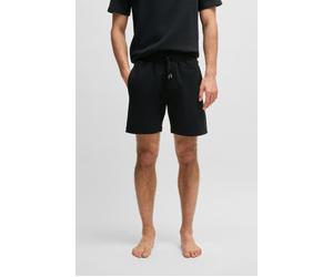 Sweatshorts BOSS "David", Herren, Gr. M (50), N-Gr, schwarz, Jersey, Obermaterial: 100% Baumwolle, bestickt, unifarben, regular fit, Hosen Sweatshorts, mit verstellbarem Tunnelzug (71994011-M) schwarz