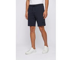 Sweatshorts BOSS GREEN "JT Shorts", Herren, Gr. L, N-Gr, blau (dunkelblau402), Sweatware, Obermaterial: 88% Baumwolle, 12% Polyester, unifarben, relaxed fit kniefrei, Hosen Sweatshorts (89425761-L) du