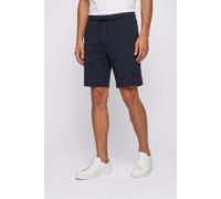 Sweatshorts BOSS GREEN "JT Shorts", Herren, Gr. S, N-Gr, blau (dunkelblau402), Sweatware, Obermaterial: 88% Baumwolle, 12% Polyester, unifarben, relaxed fit kniefrei, Hosen Sweatshorts (89425761-S) du