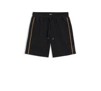 Sweatshorts BOSS "ICONIC", Herren, Gr. L, N-Gr, schwarz (schwarz 001), Obermaterial: 100% Baumwolle, casual, kniefrei, Hosen, mit Tunnelzug und Tape-Details (89748266-L) schwarz 001