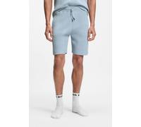 Sweatshorts BOSS "Sweatshorts Structure Sho", Damen, Gr. XL, N-Gr, light, pastel blau 450, Sweatware, Obermaterial: 60% Baumwolle, 40% Polyester, regular fit kniefrei, Hosen Sweatshorts, kurze Hose mi