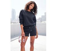 Sweatshorts BUFFALO, Damen, Gr. 32/34, N-Gr, schwarz, Sweatware, Obermaterial: 60% Baumwolle, 40% Polyester, bestickt, unifarben, bequem kurz, Hosen Sweatshorts, mit kleiner Logostickerei (77693432-32
