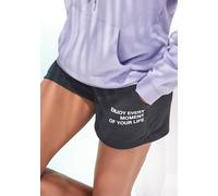Sweatshorts BUFFALO, Damen, Gr. 36/38, N-Gr, schwarz, angeraute Sweatware, Obermaterial: 60% Baumwolle, 40% Polyester, unifarben, bequem kurz, Hosen Sweatshorts, mit Statement Druck, Loungewear (41453